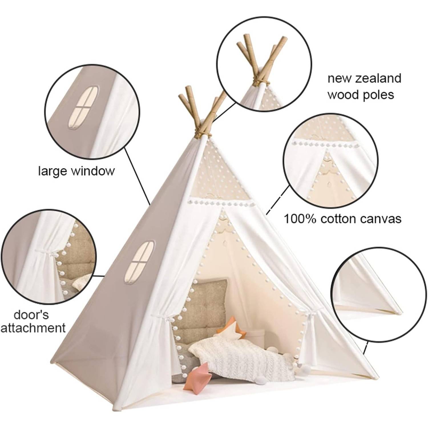 Kids Teepee Play Tent